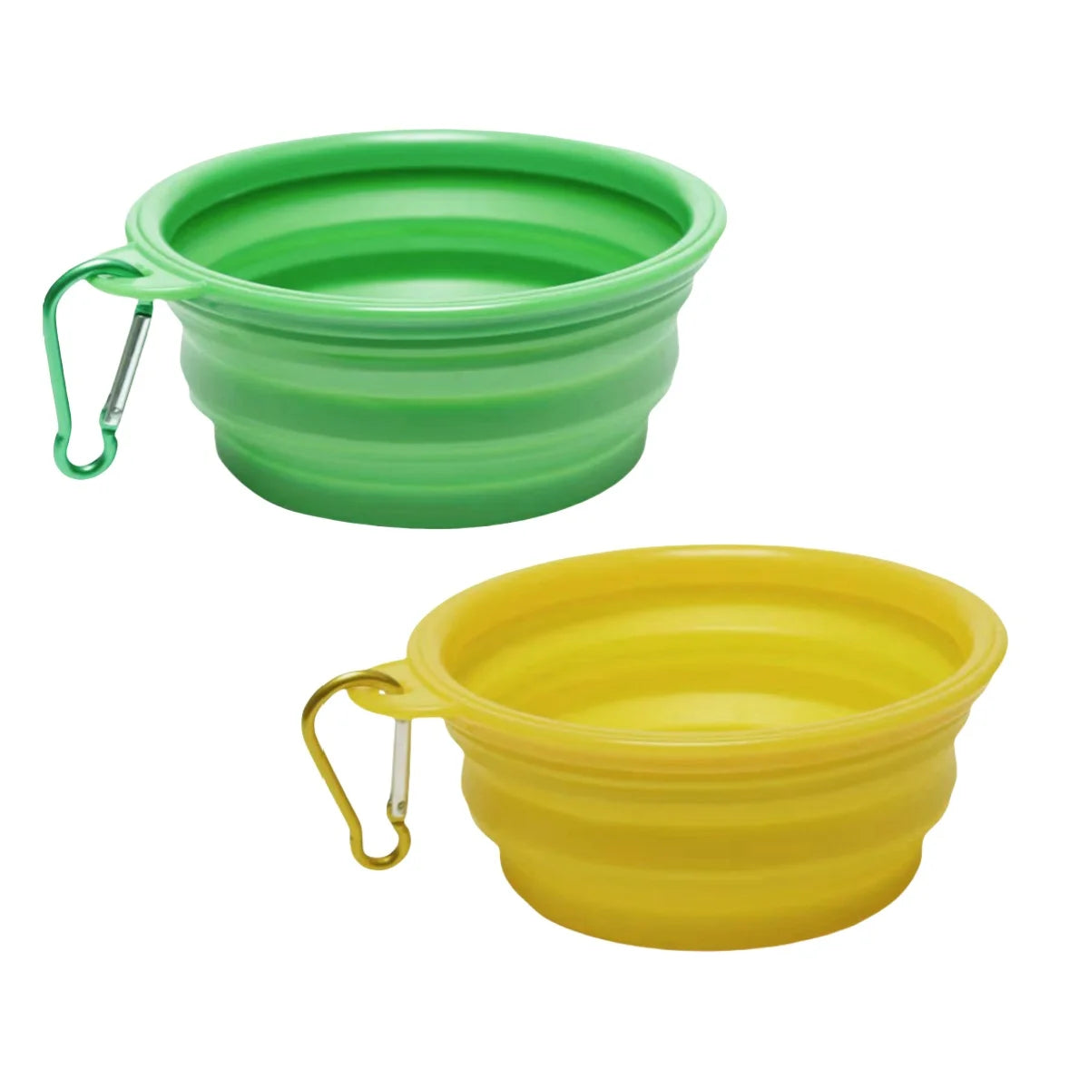Portable 2Pcs Collapsible Pet Silicone Dog Food Water Bowl