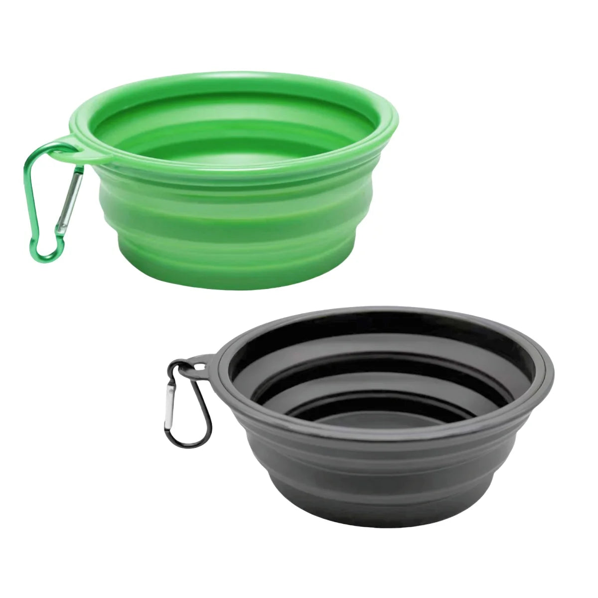 Portable 2Pcs Collapsible Pet Silicone Dog Food Water Bowl