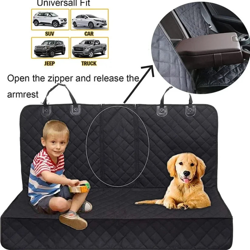 Car Dog Seat Cover for Back Seat Waterproof Auto Rear Pet Seat Protector Mat Nonslip Universal Safety Carrier for Outing Dogs